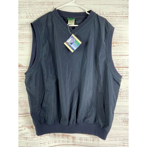 Outer Banks Vest L LARGE  Blue Nylon Windbreaker Golf Sailing Beach V Neck‎ - Picture 1 of 4